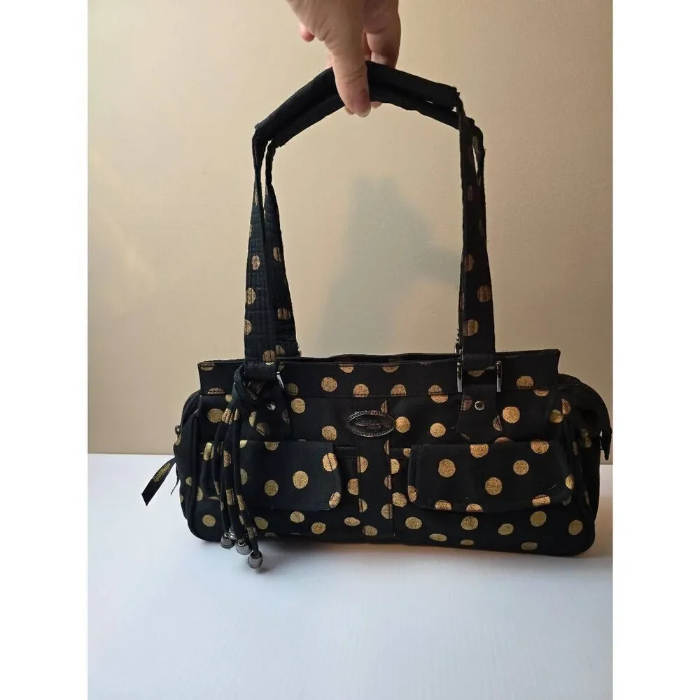 Donna Sharp Handbag Black/Gold Dot